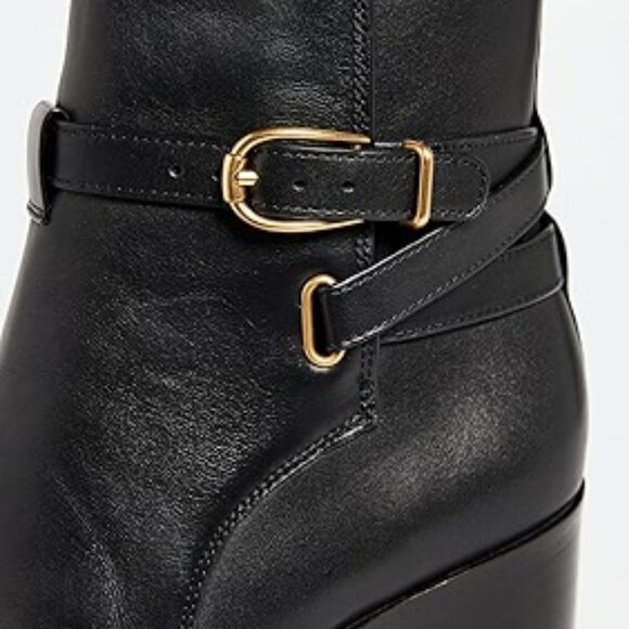 NIB$595 Veronica Beard Sohelia Low Buckled Strap Leather Mid-Block Heel Boots 10 - Picture 5 of 14